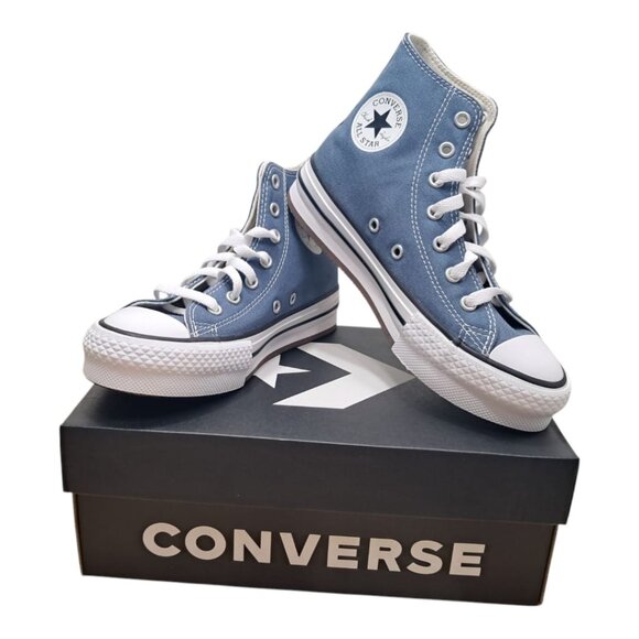 NWT Converse Little Kids EVA Lift Canvas Platform - Lakeside Blue - MultipleSize - Picture 2 of 15
